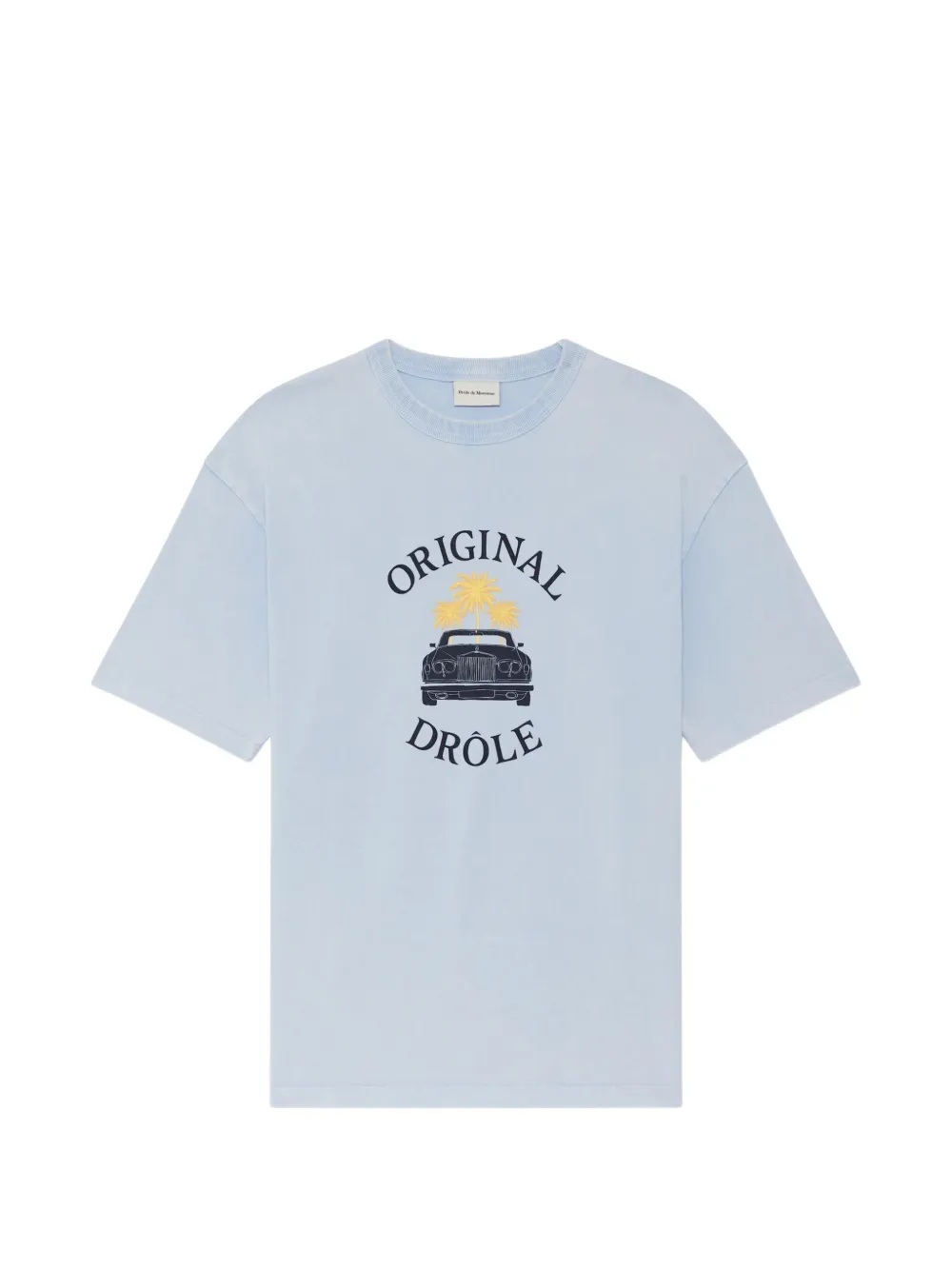 Drôle De Monsieur Car Palms T-shirt Blauw