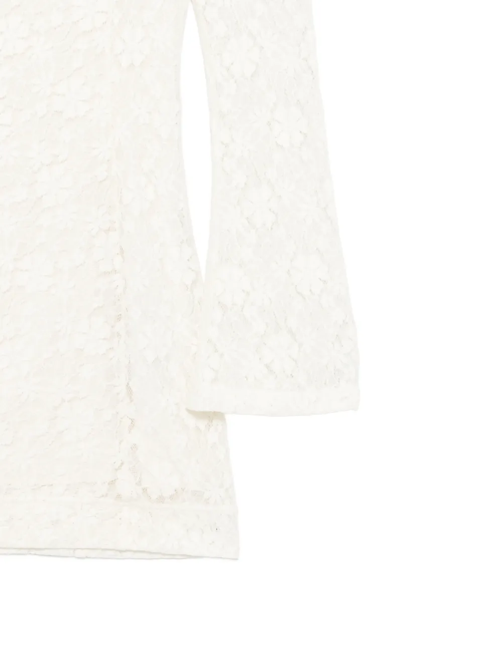 ROTATE BIRGER CHRISTENSEN Mini-jurk met bloemenkant en lange mouwen Beige