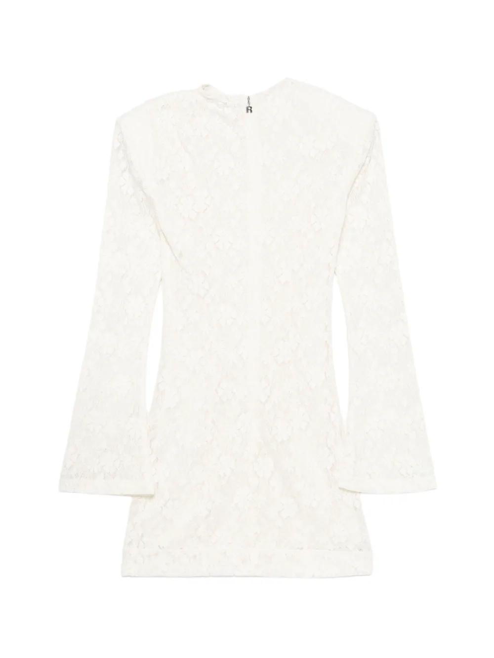 ROTATE BIRGER CHRISTENSEN Mini-jurk met bloemenkant en lange mouwen Beige