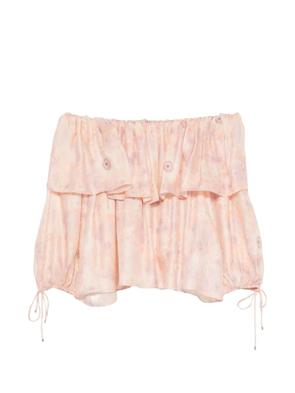 Chloé Ruffled Off-shoulder Blouse in Pink