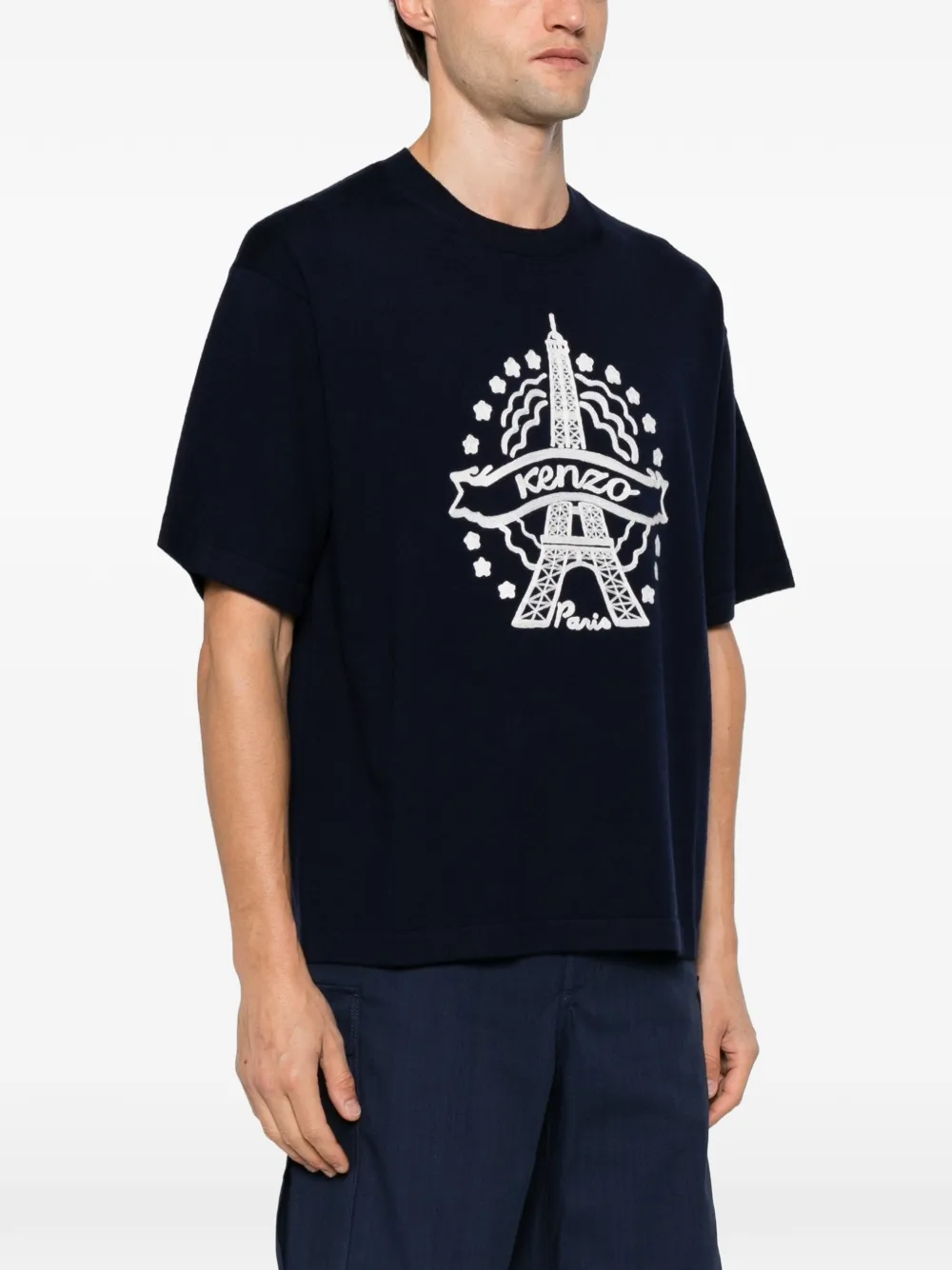 Kenzo T-shirt met Eiffeltoren Blauw