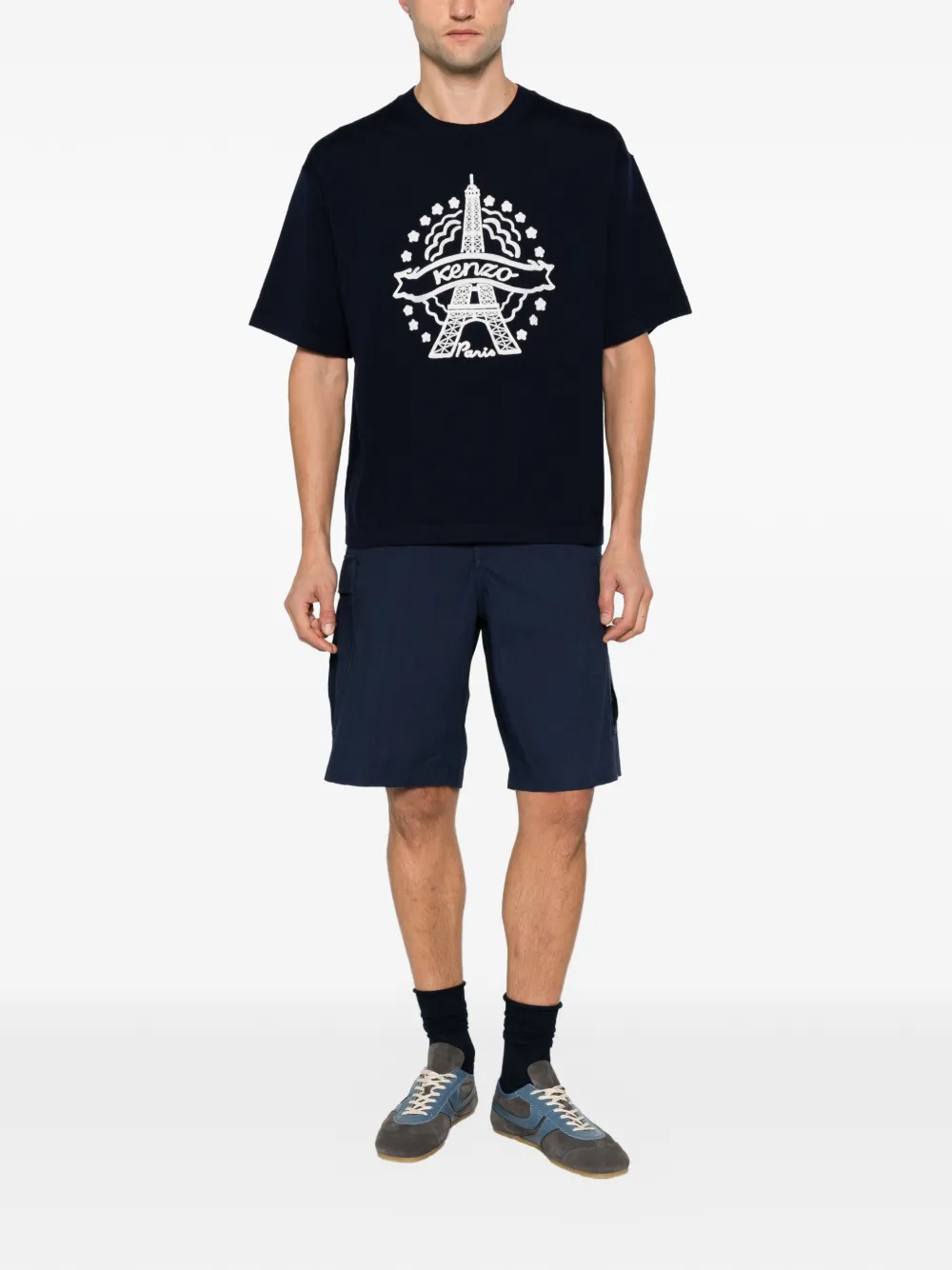 Kenzo T-shirt met Eiffeltoren Blauw