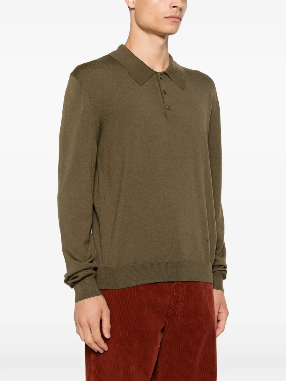 A.P.C. Poloshirt met lange mouwen Groen