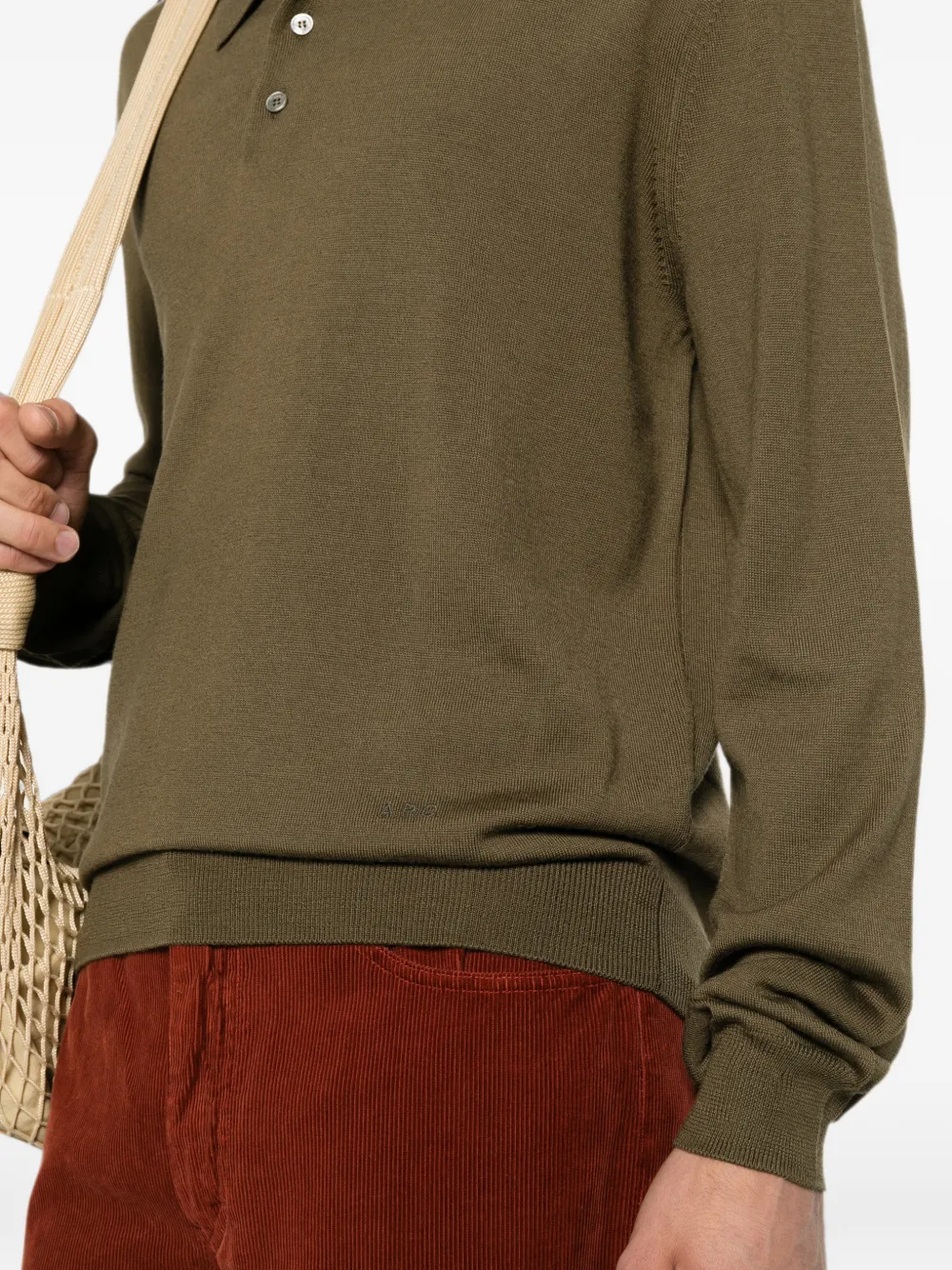 A.P.C. Poloshirt met lange mouwen Groen