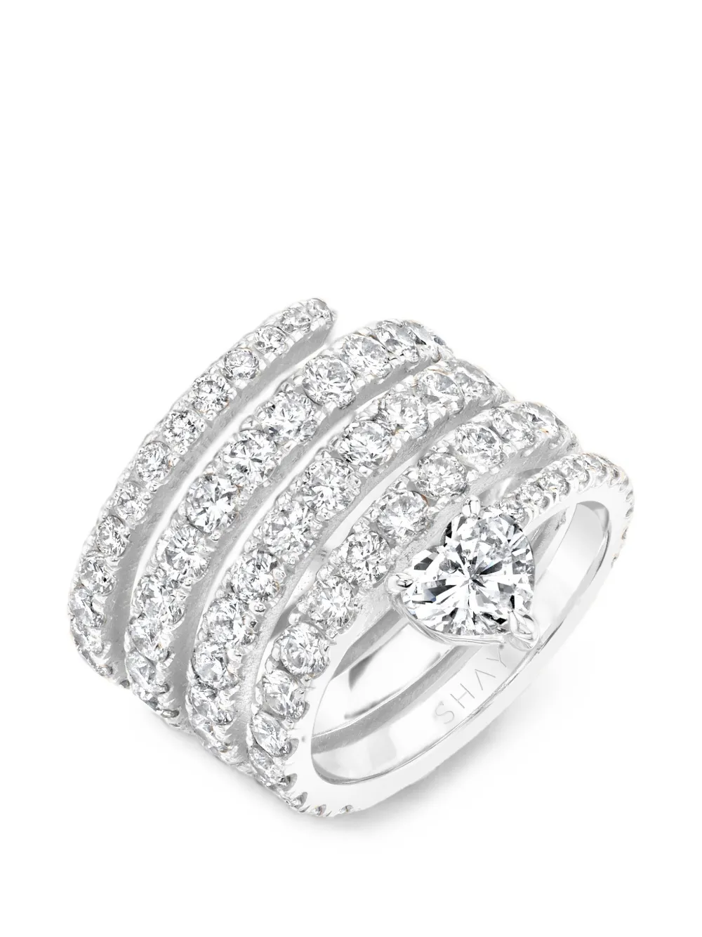Shay Spiral Diamond Ring In Silber