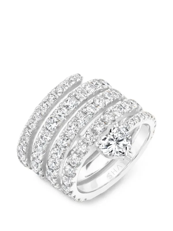 Shay Spiral Diamond Ring in Silver