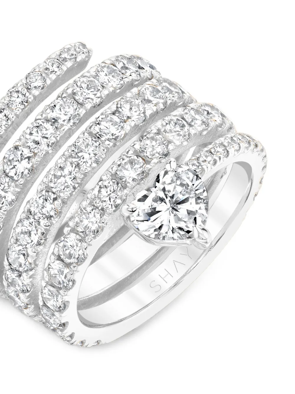 SHAY Spiral Diamond Ring in Silver, view 2