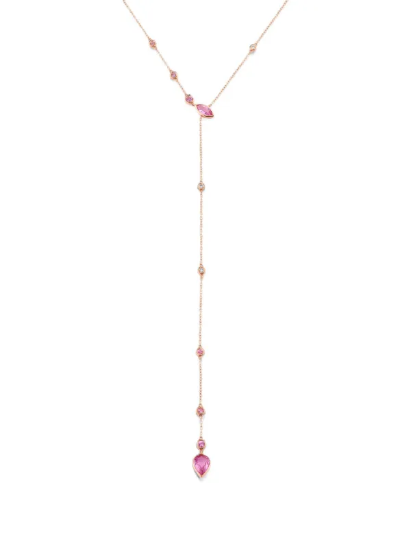 Shay Pink Sapphire and Diamond Lariat Necklace