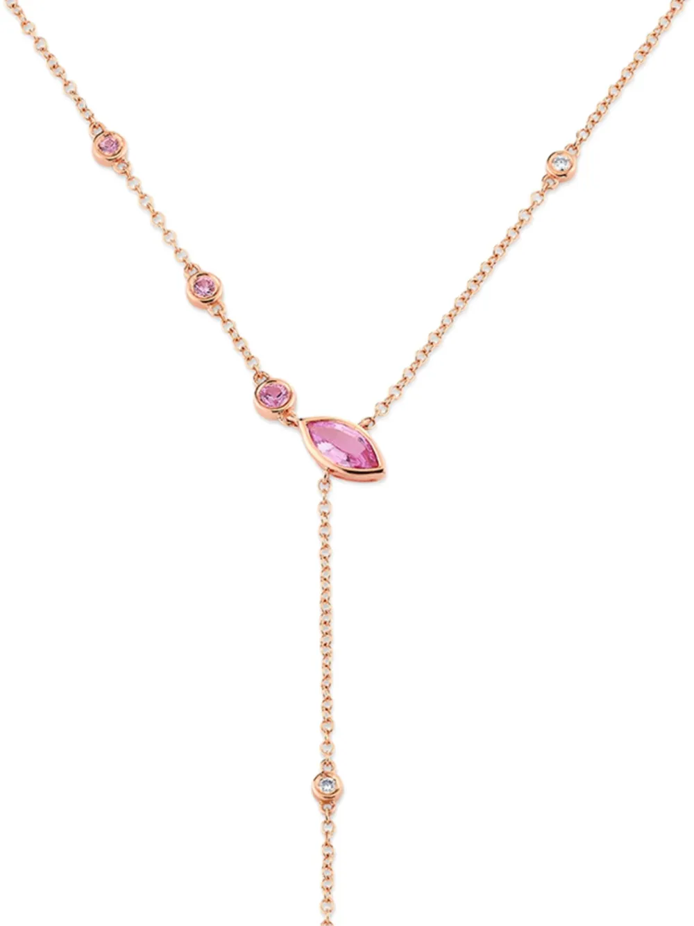 SHAY Pink Sapphire and Diamond Lariat Necklace, view 2