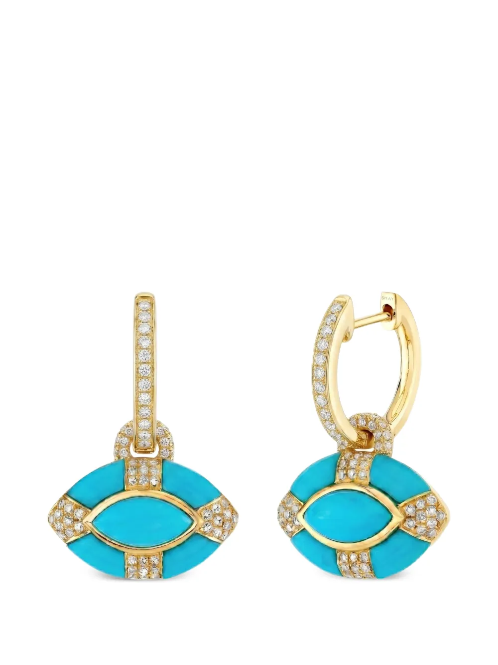 SHAY Evil Eye Ohrringe mit Türkis und Diamant - Gold