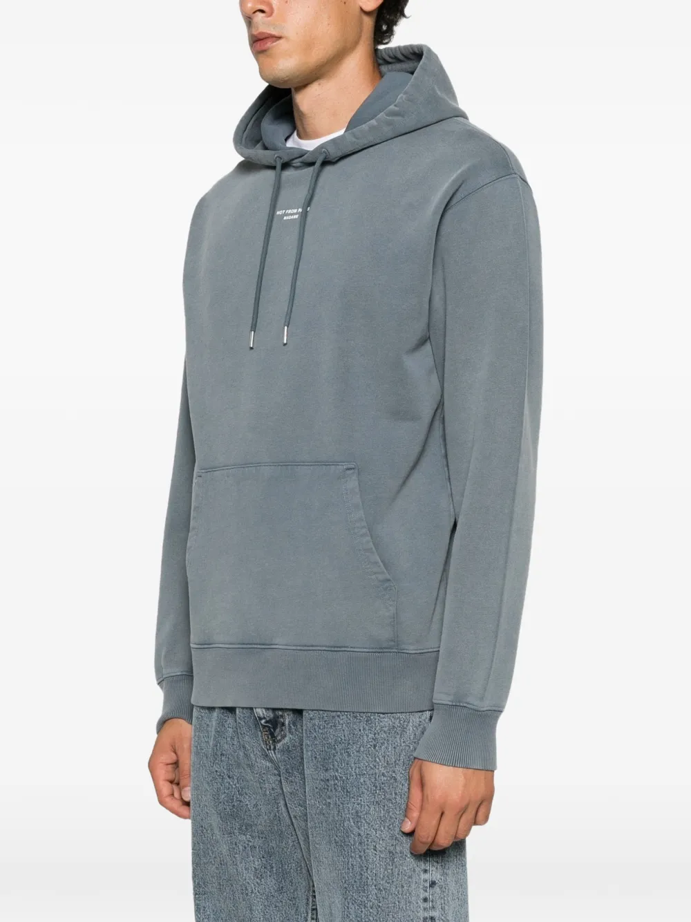 Drôle De Monsieur Hoodie met tekst Blauw