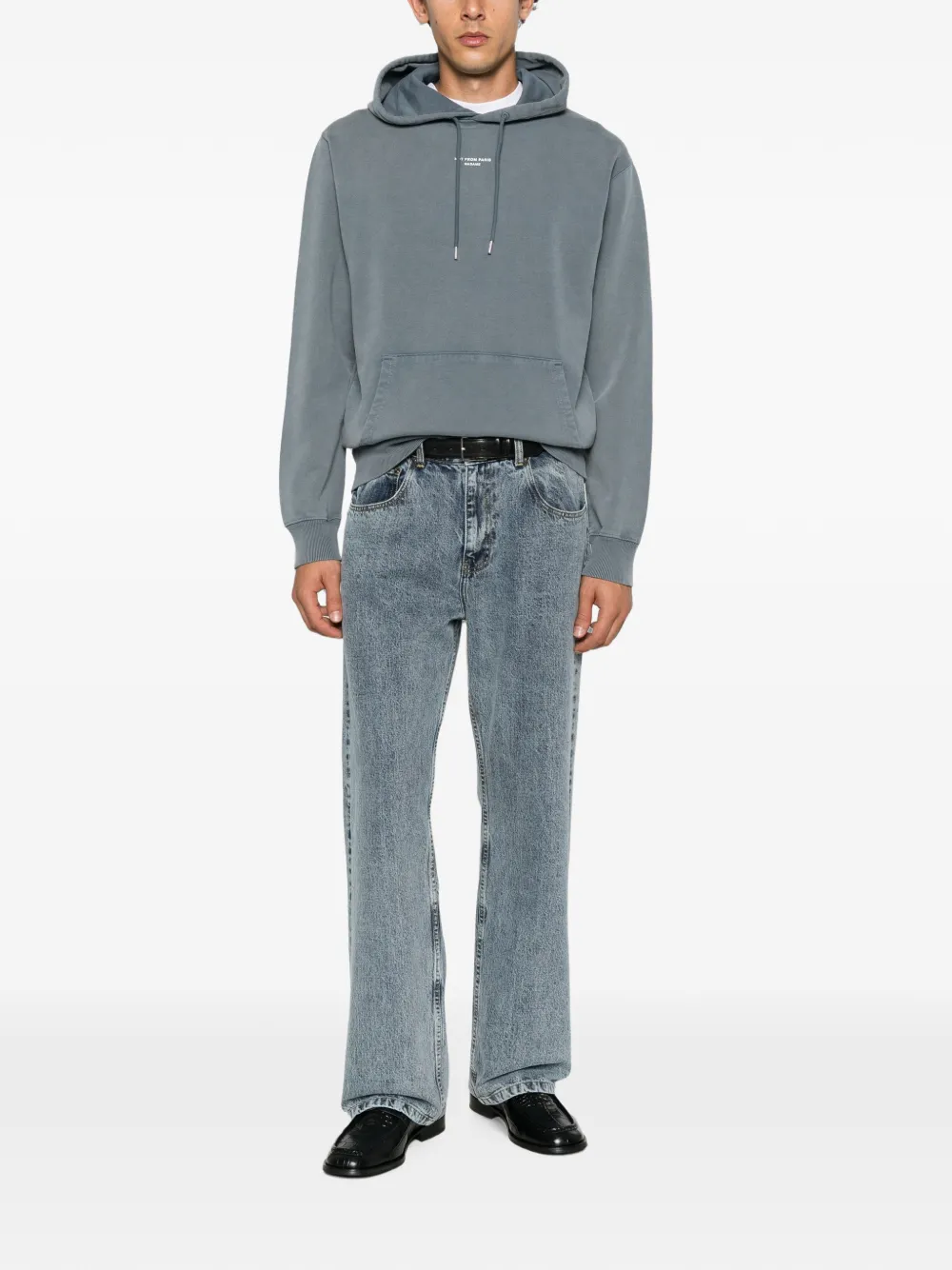 Drôle De Monsieur Hoodie met tekst Blauw