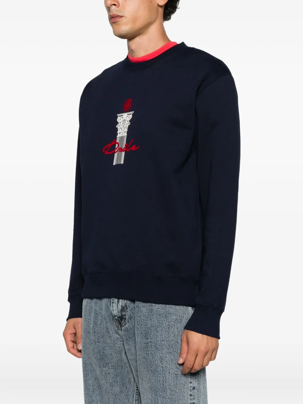 Drôle De Monsieur column-print sweatshirt Blauw