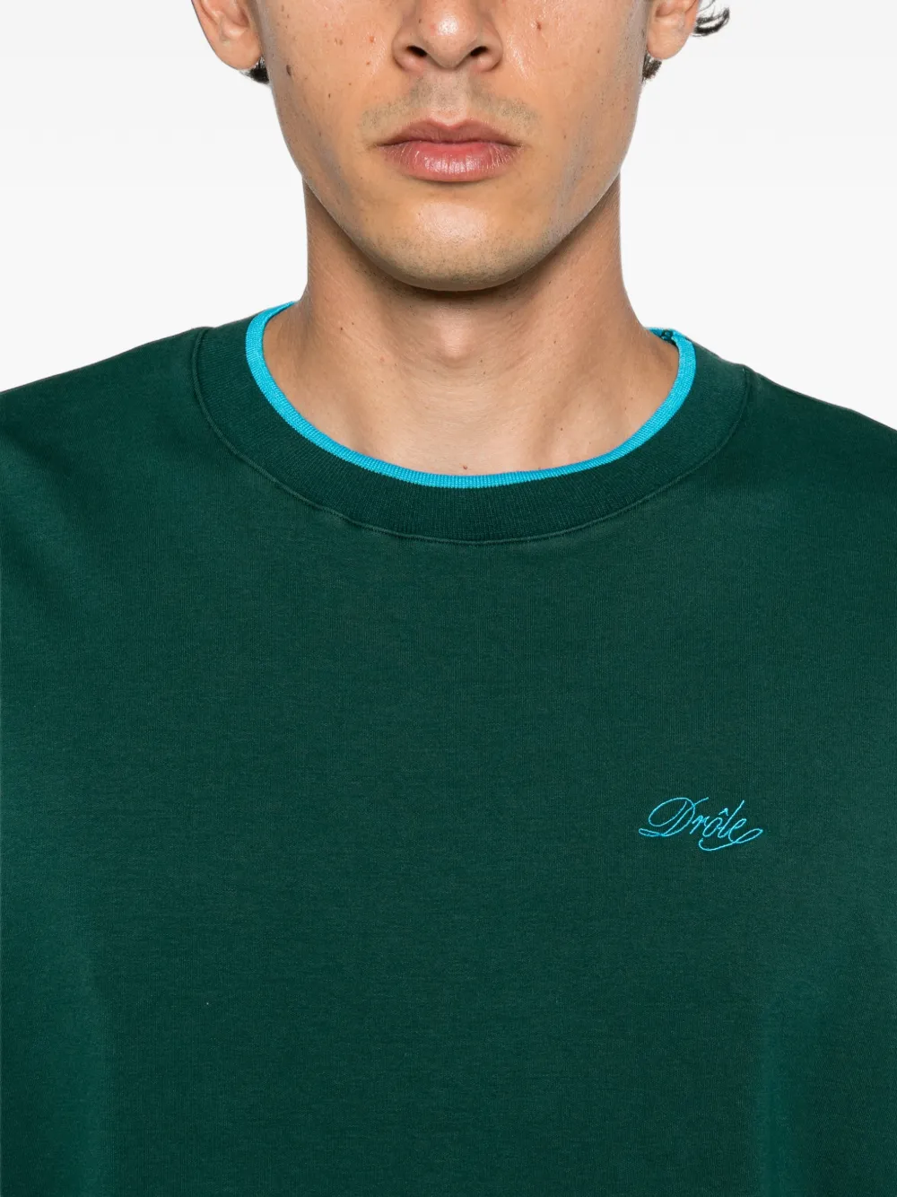 Drôle De Monsieur Drôle Belissima logo-embroidered T-shirt Groen