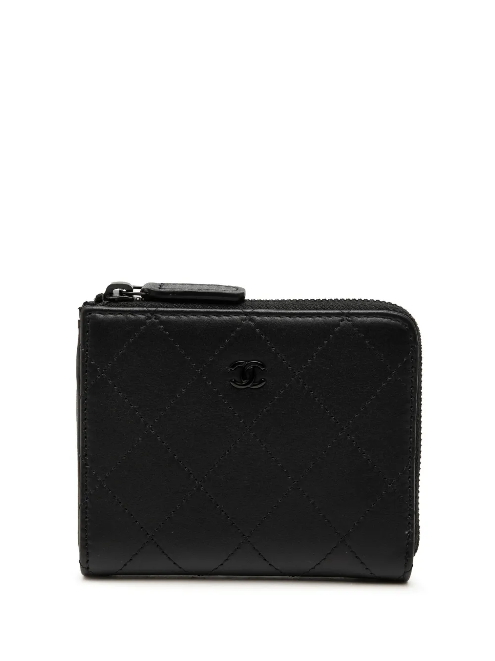 CHANEL Pre-Owned 2021-2026 CC Quilted Calfskin Zip Wallet small wallets - Schwarz