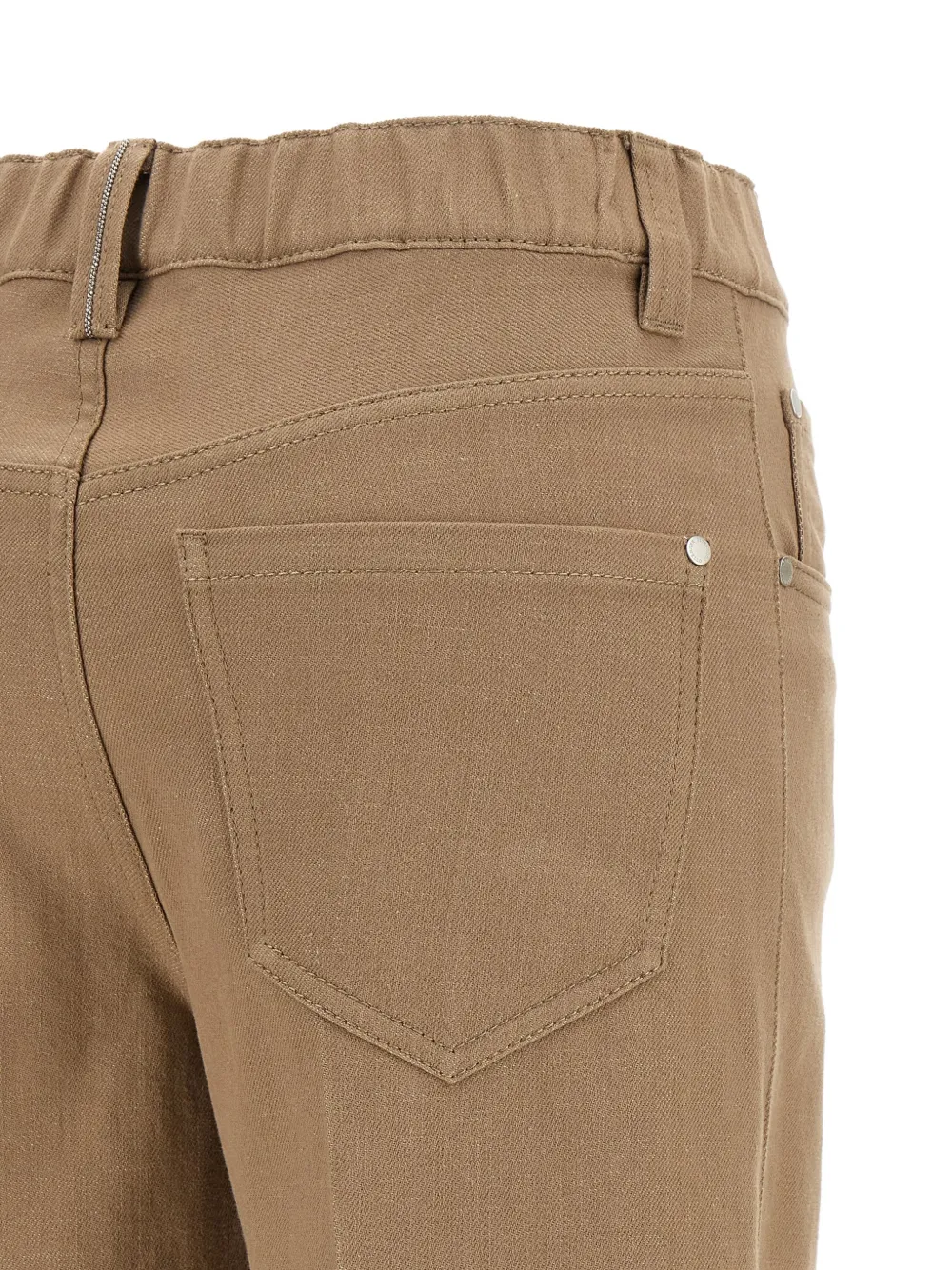 Brunello Cucinelli Straight jeans met monili detail Beige