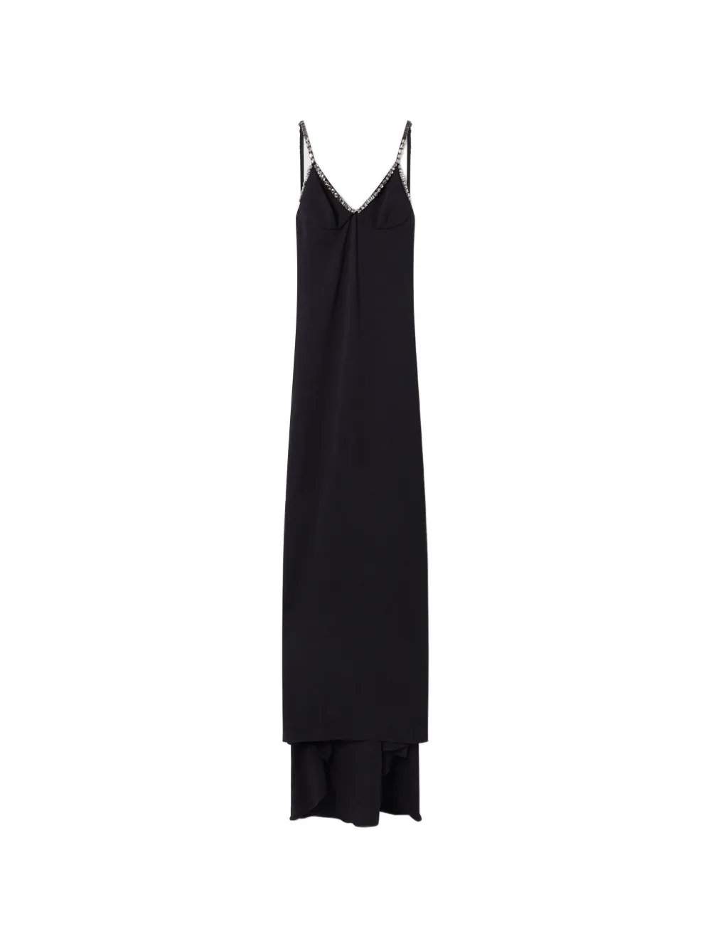 Stella McCartney Langes Kleid mit Kristallen - Schwarz