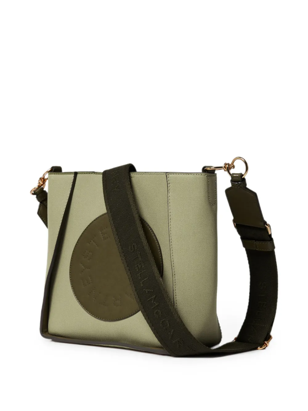 Stella McCartney Katoenen schoudertas met geperforeerd logo Groen