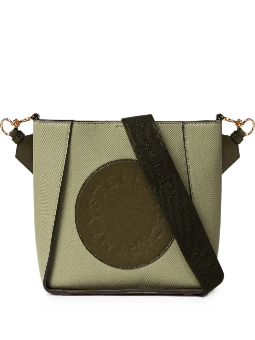 Stella McCartney perforated-logo cotton shoulder bag - Verde