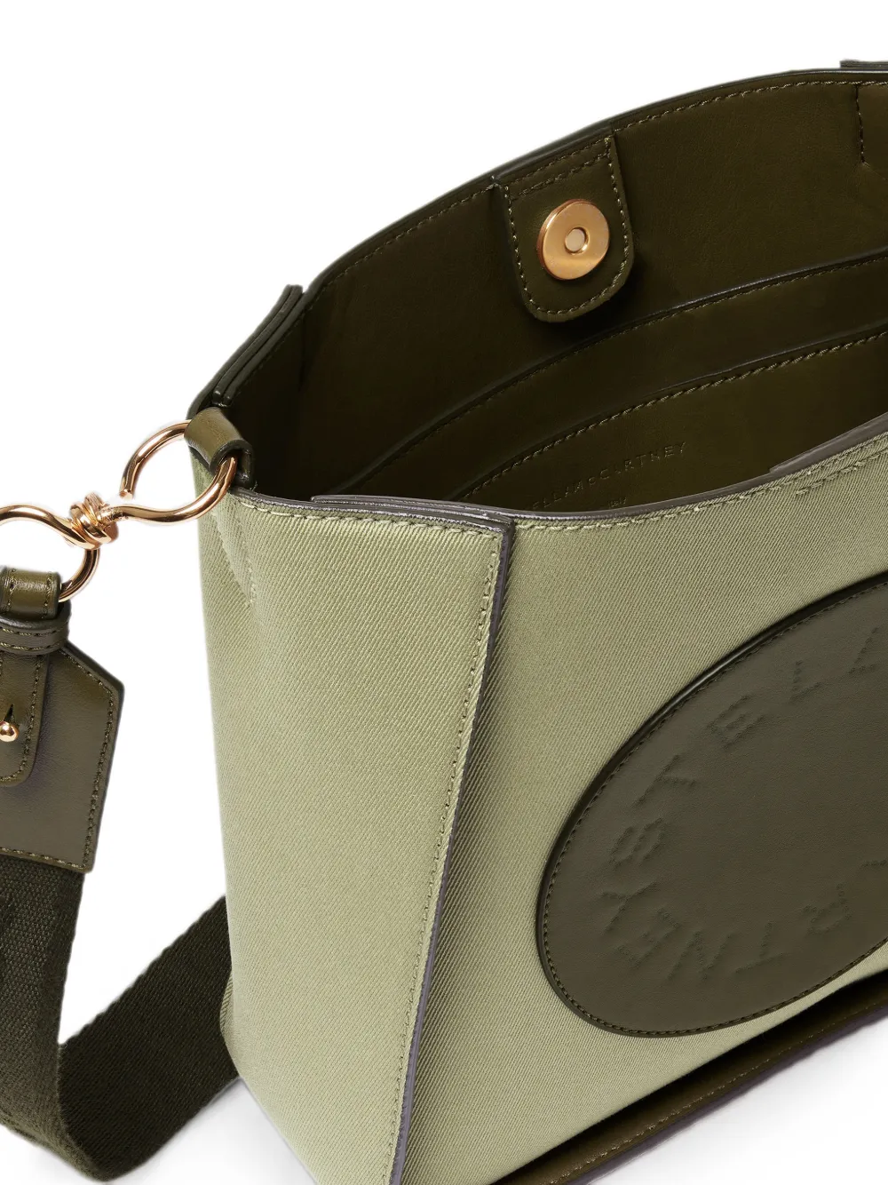 Stella McCartney Katoenen schoudertas met geperforeerd logo Groen