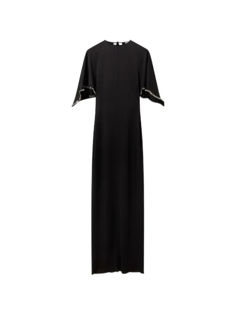 Stella McCartney vestido largo manga corta con detalles de cristal