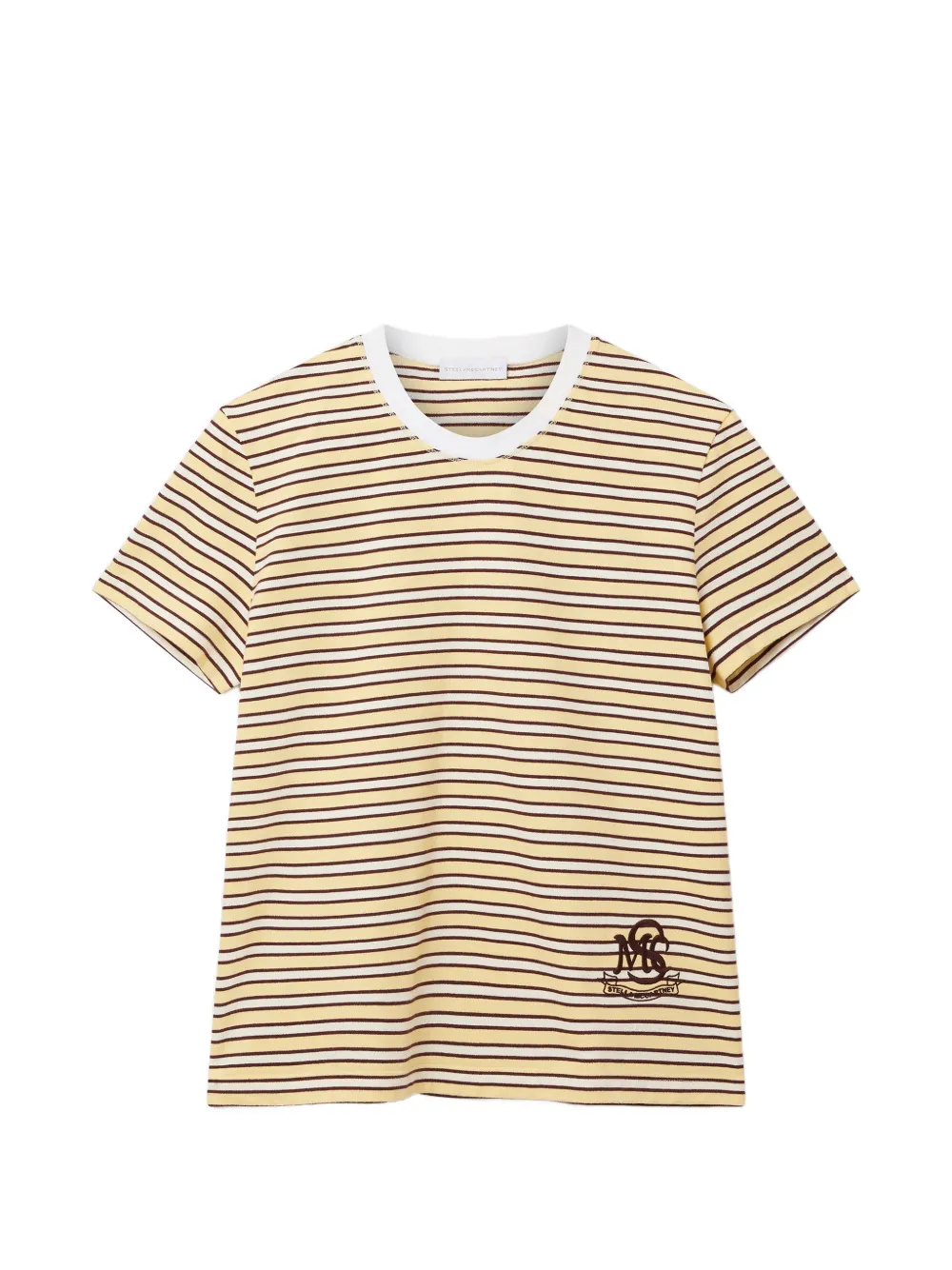 Stella McCartney striped logo-patch T-shirt - Gelb