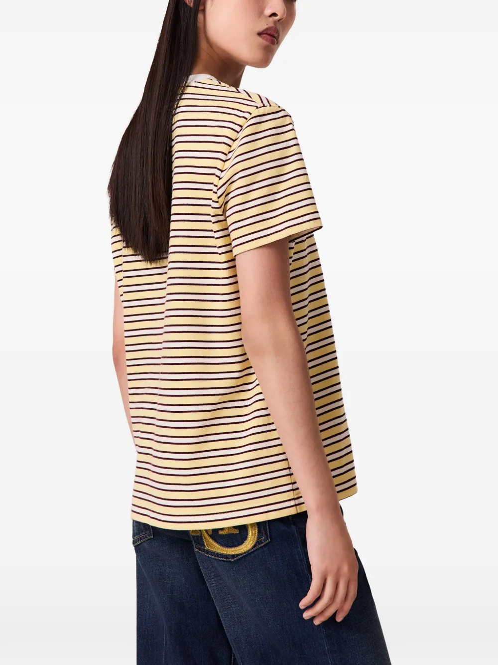 Stella McCartney T-shirt met logopatch Geel