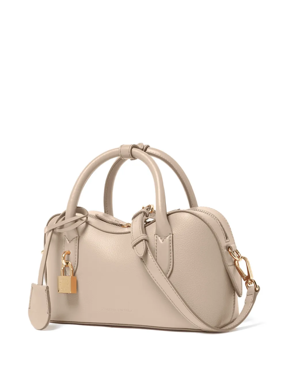 Stella McCartney Shopper met hangslot-detail en textuur Beige