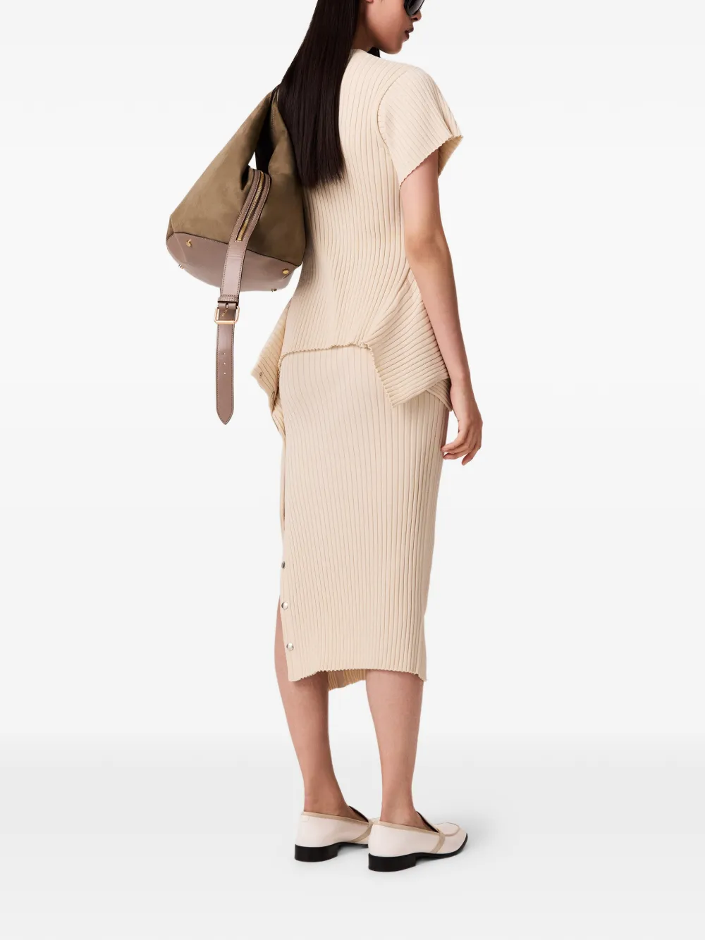 Stella McCartney Ribgebreide top Beige