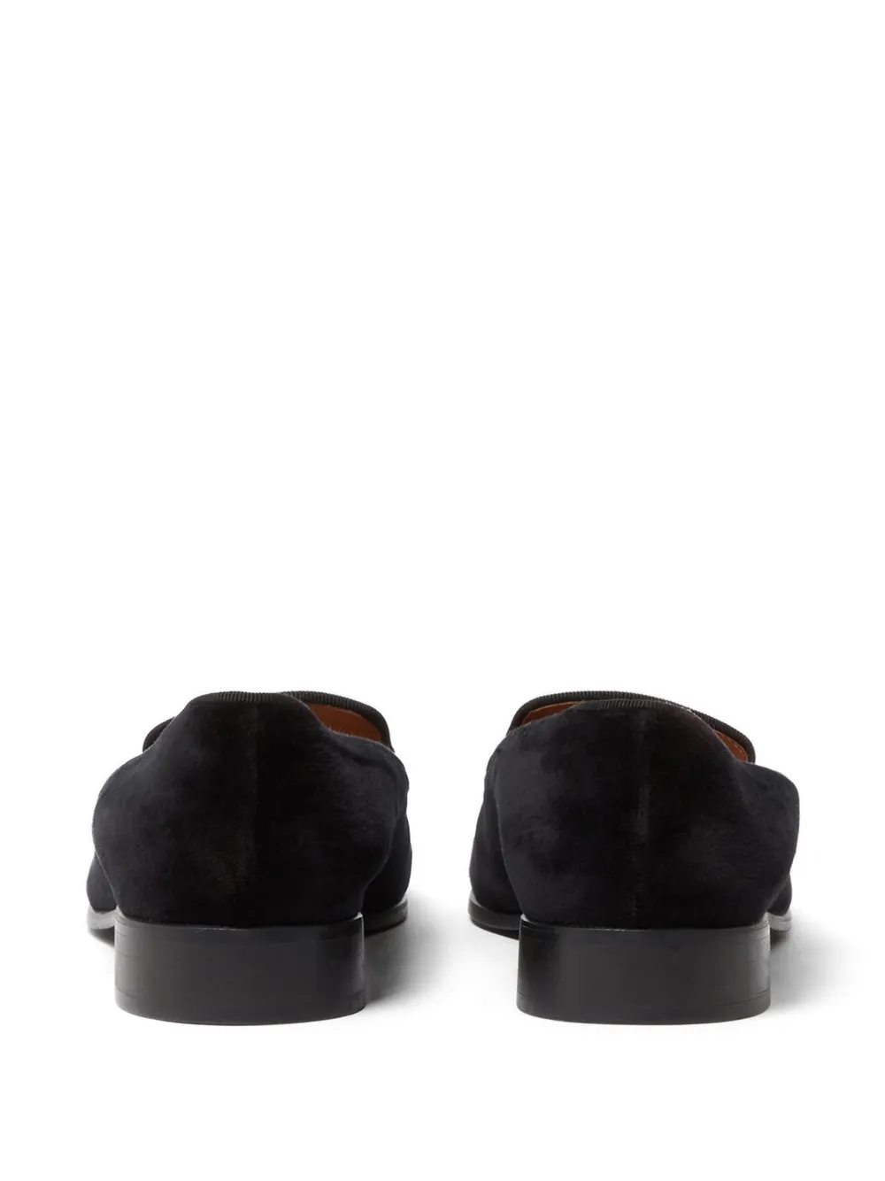 Stella McCartney logo-embroidered velvet loafers Zwart