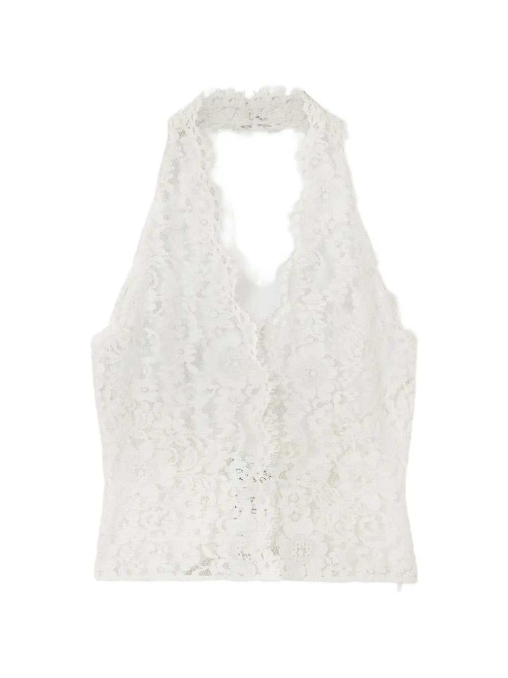 Stella McCartney lace-embroidered halterneck top - Toni neutri