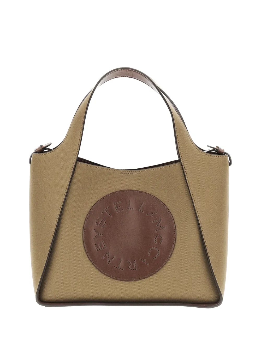Stella McCartney logo-patch canvas tote bag - Verde
