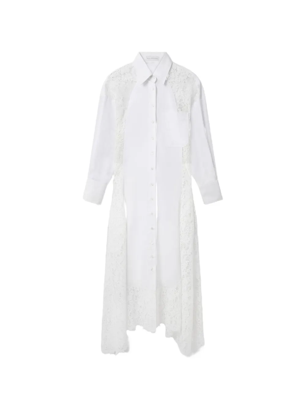 Stella McCartney Asymmetrische jurk met kanten vlakken Wit