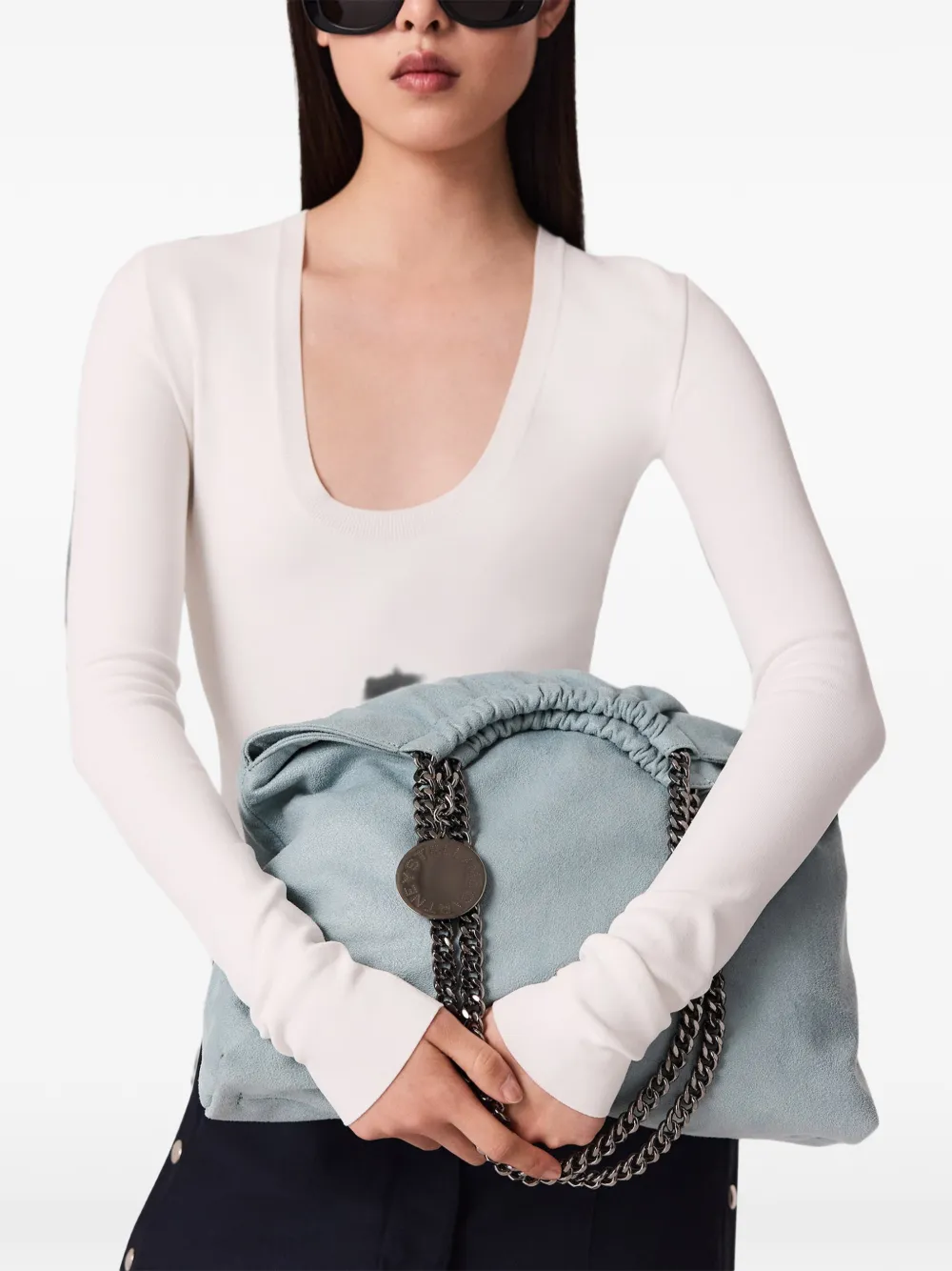 Stella McCartney Falabella schoudertas met schakelketting Blauw