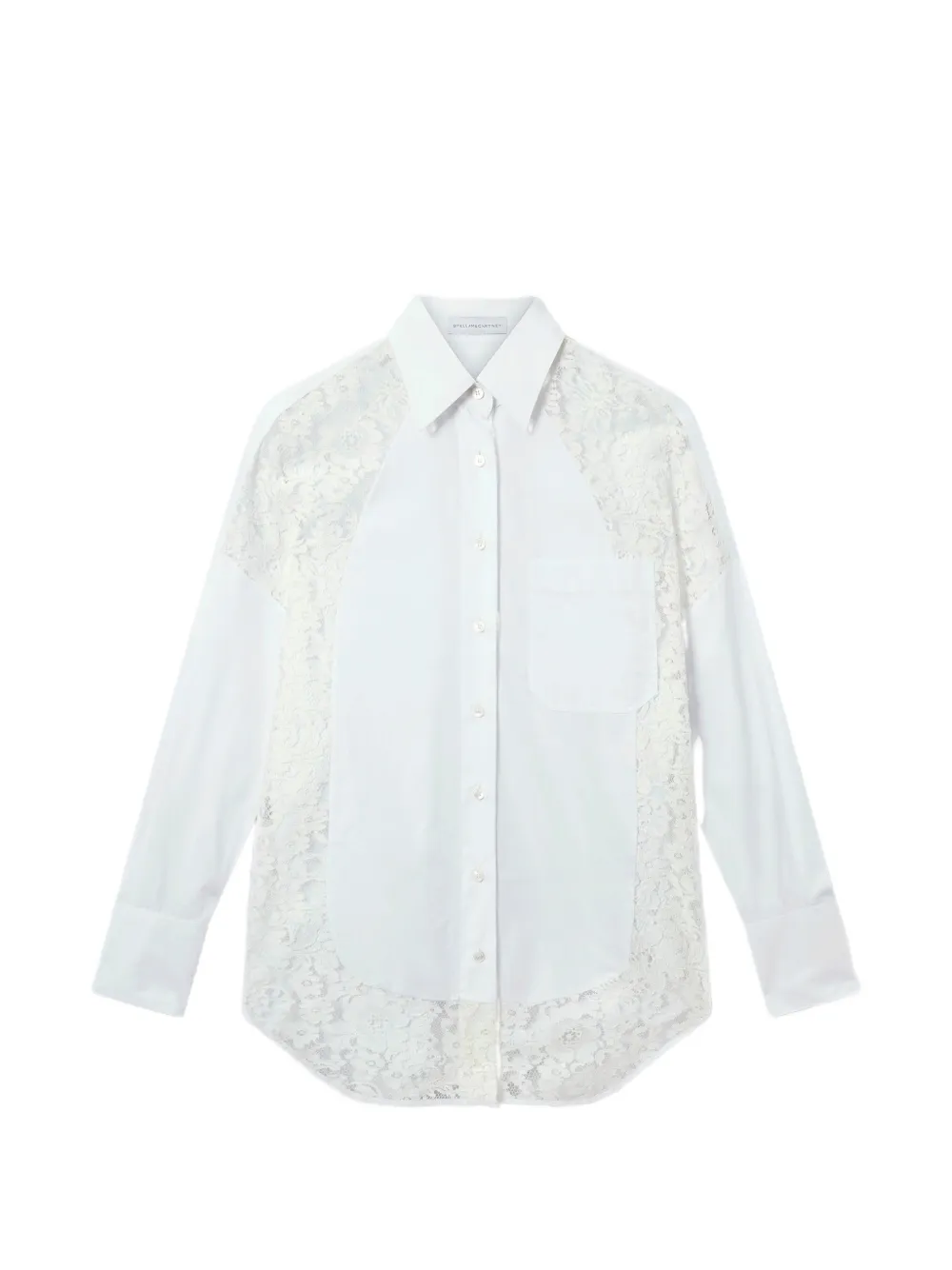 Stella McCartney lace-panelled cotton shirt - Weiß