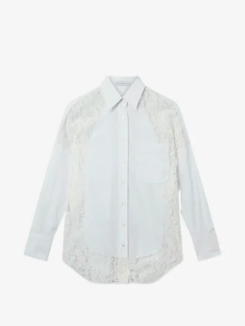 Stella McCartney lace-panelled cotton shirt