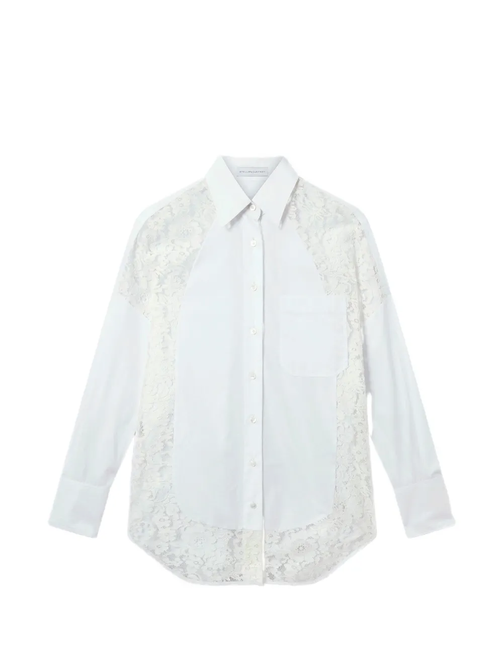 Stella McCartney lace-panelled cotton shirt - Weiß