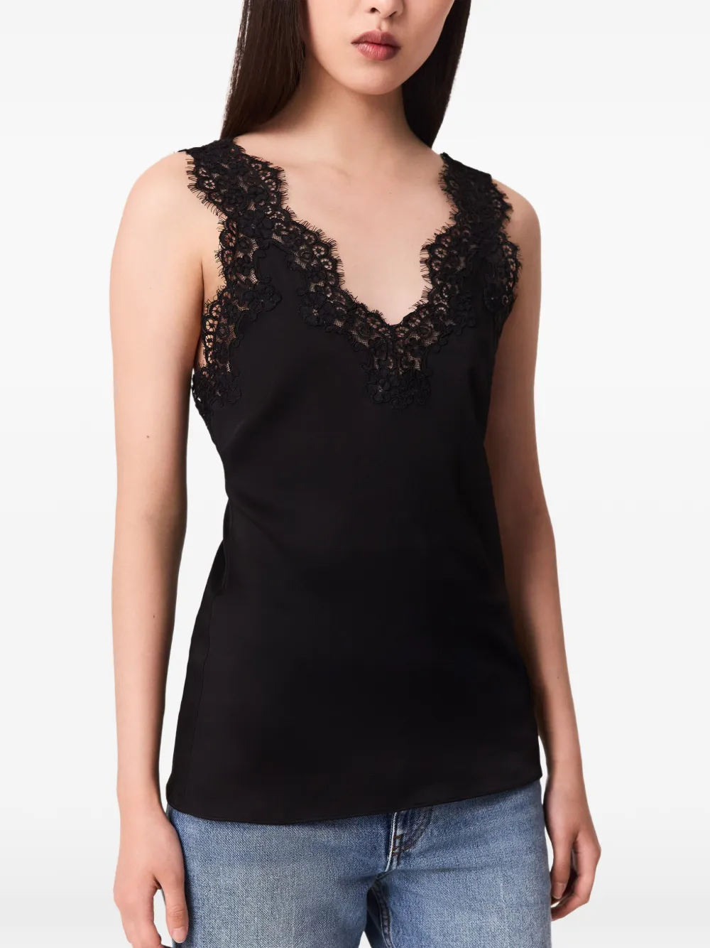 Stella McCartney Top met kant en V-hals Zwart