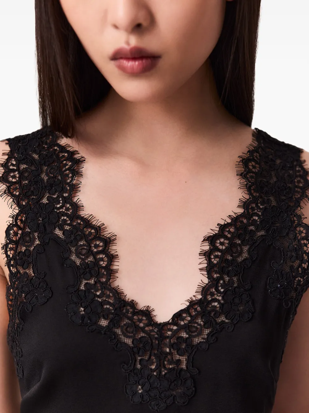 Stella McCartney Top met kant en V-hals Zwart