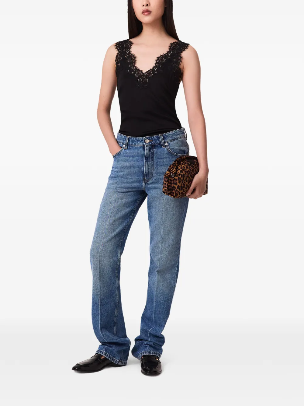 Stella McCartney Top con scollo a V - Nero