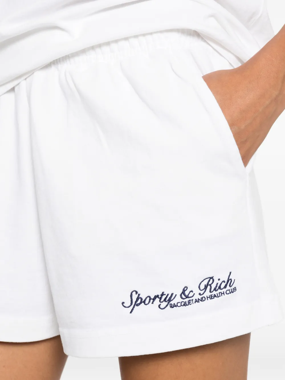 Sporty & Rich Shorts met geborduurd logo Wit