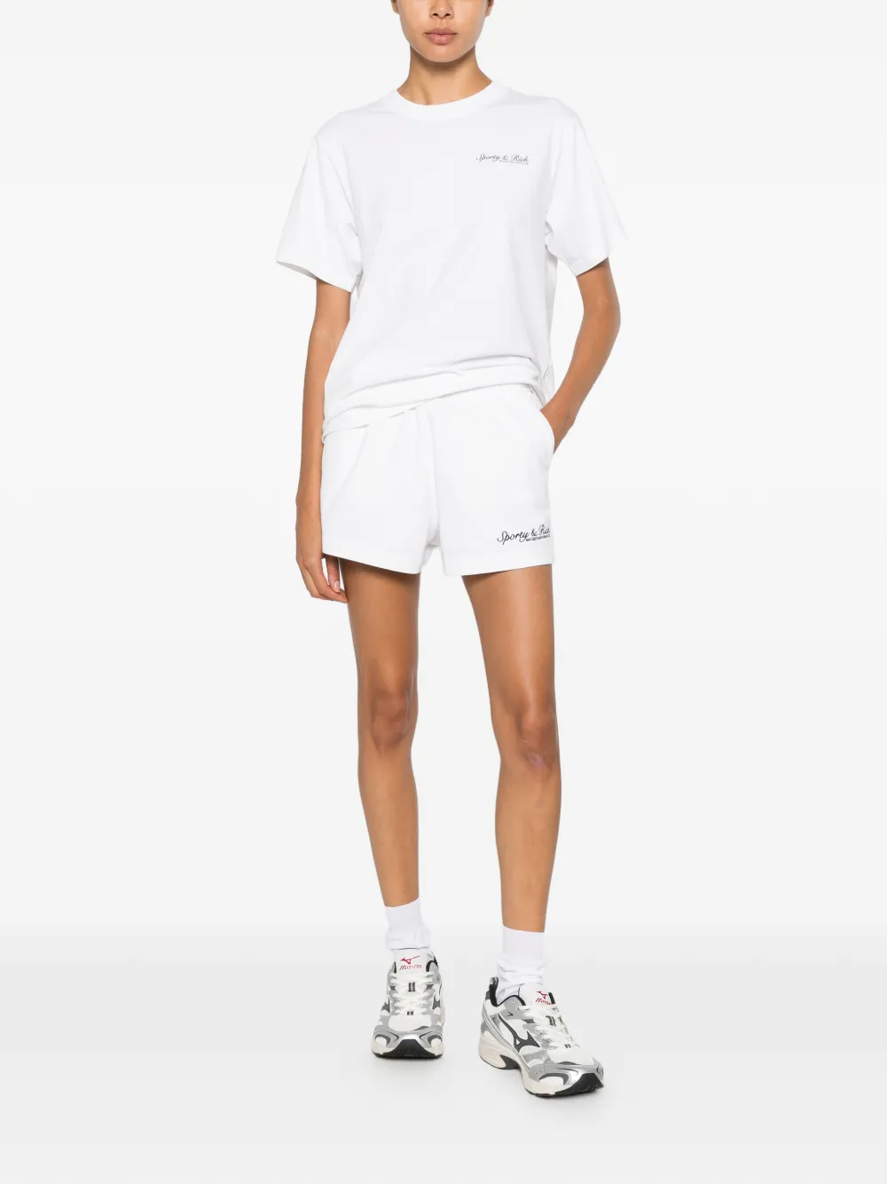 Sporty & Rich Shorts met geborduurd logo Wit