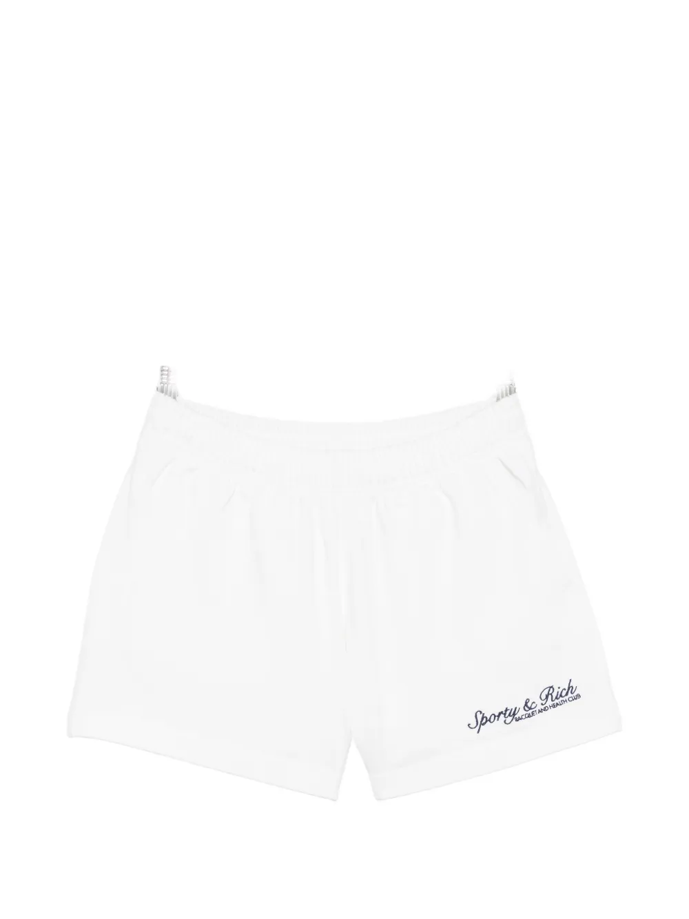 Sporty & Rich logo-embroidered elasticated shorts - Bianco