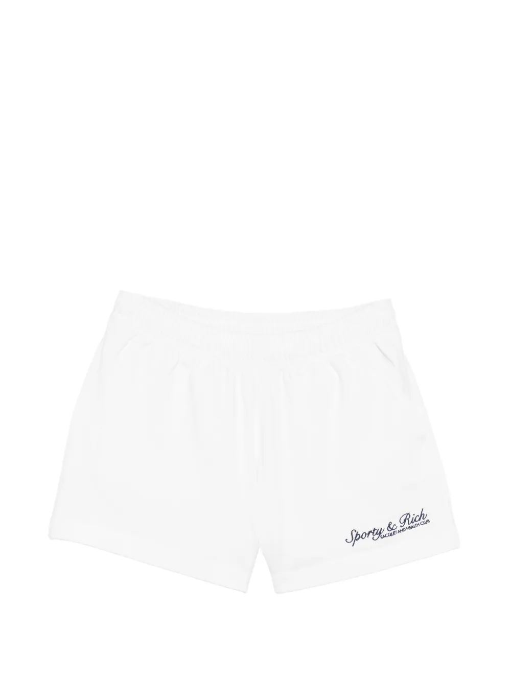 Sporty & Rich logo-embroidered elasticated shorts - White