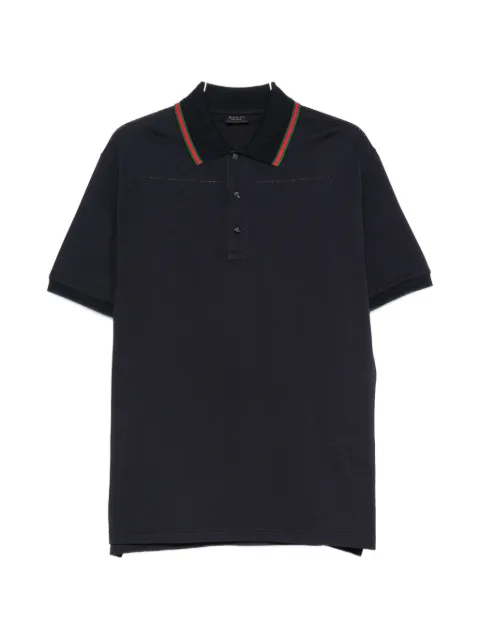 Gucci Web-stripe piqué polo shirt