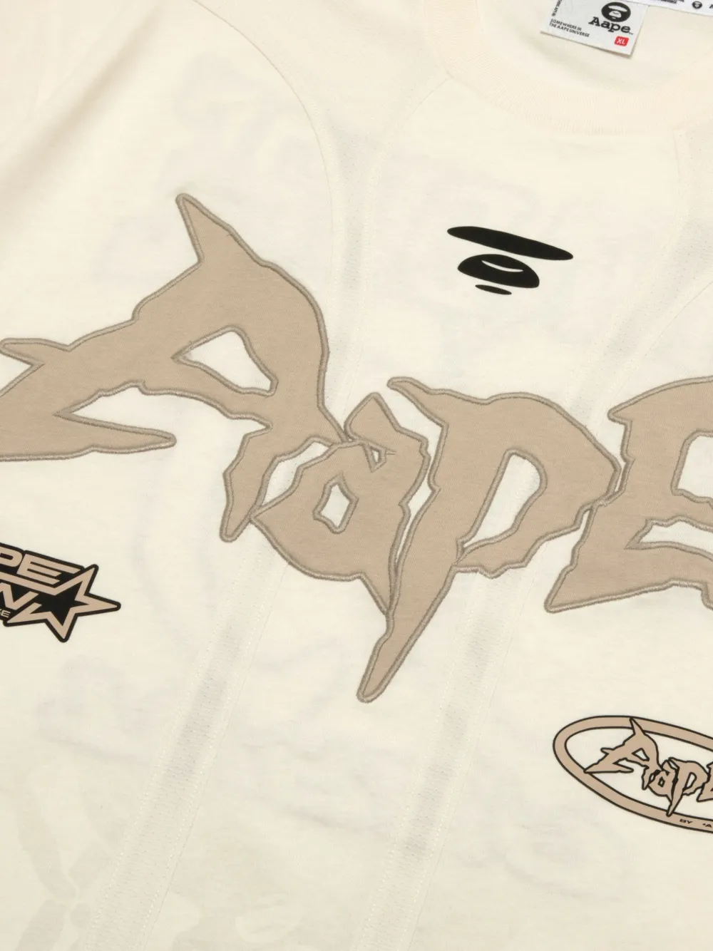 AAPE BY *A BATHING APE Katoenen T-shirt met logo-applicatie Beige