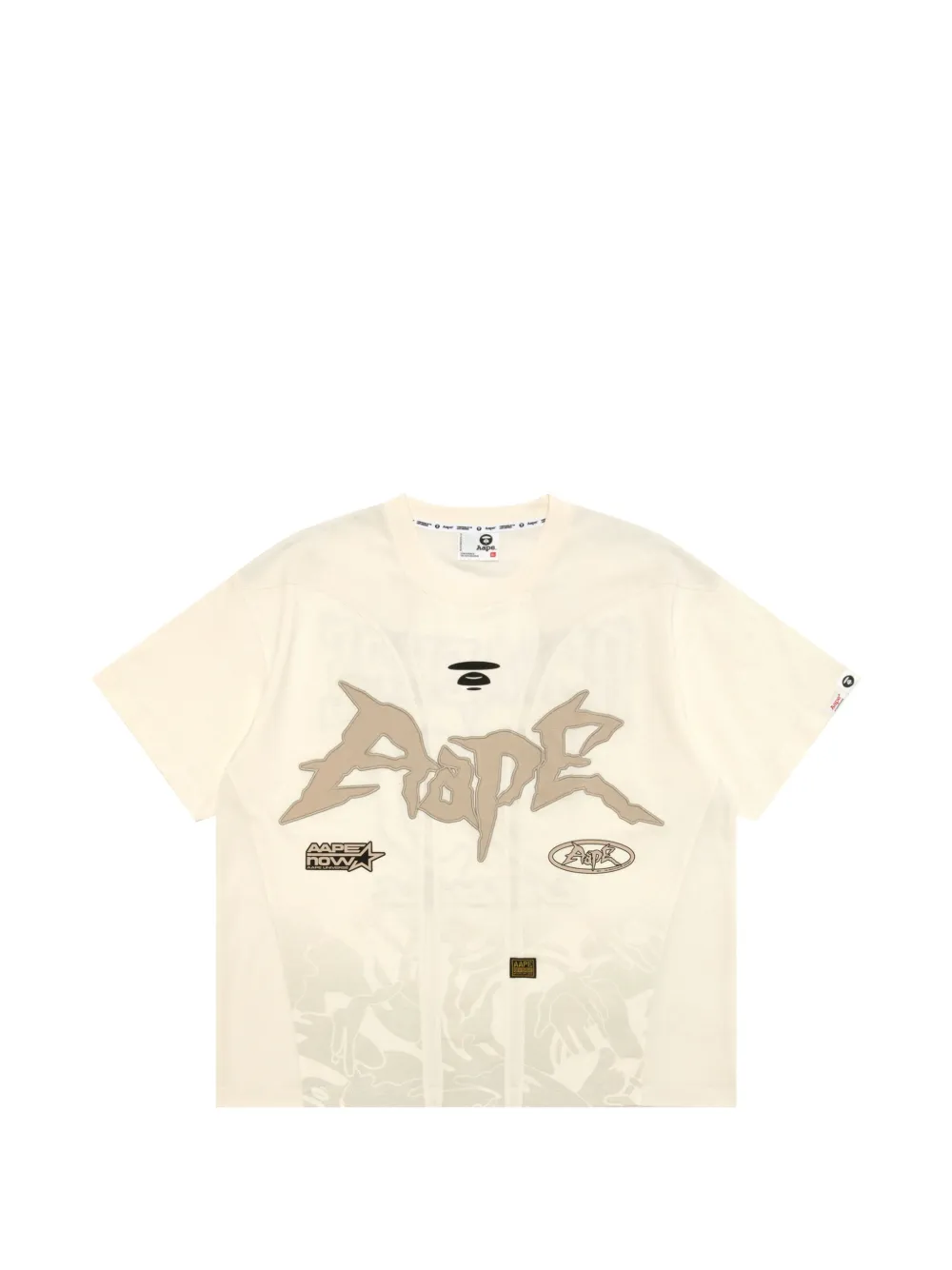 AAPE BY *A BATHING APE® logo-appliqué cotton T-shirt - Toni neutri