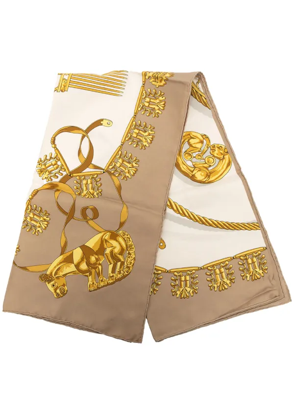 Hermès Pre-Owned 20th Century Les Cavaliers d Or 90 シルクスカーフ