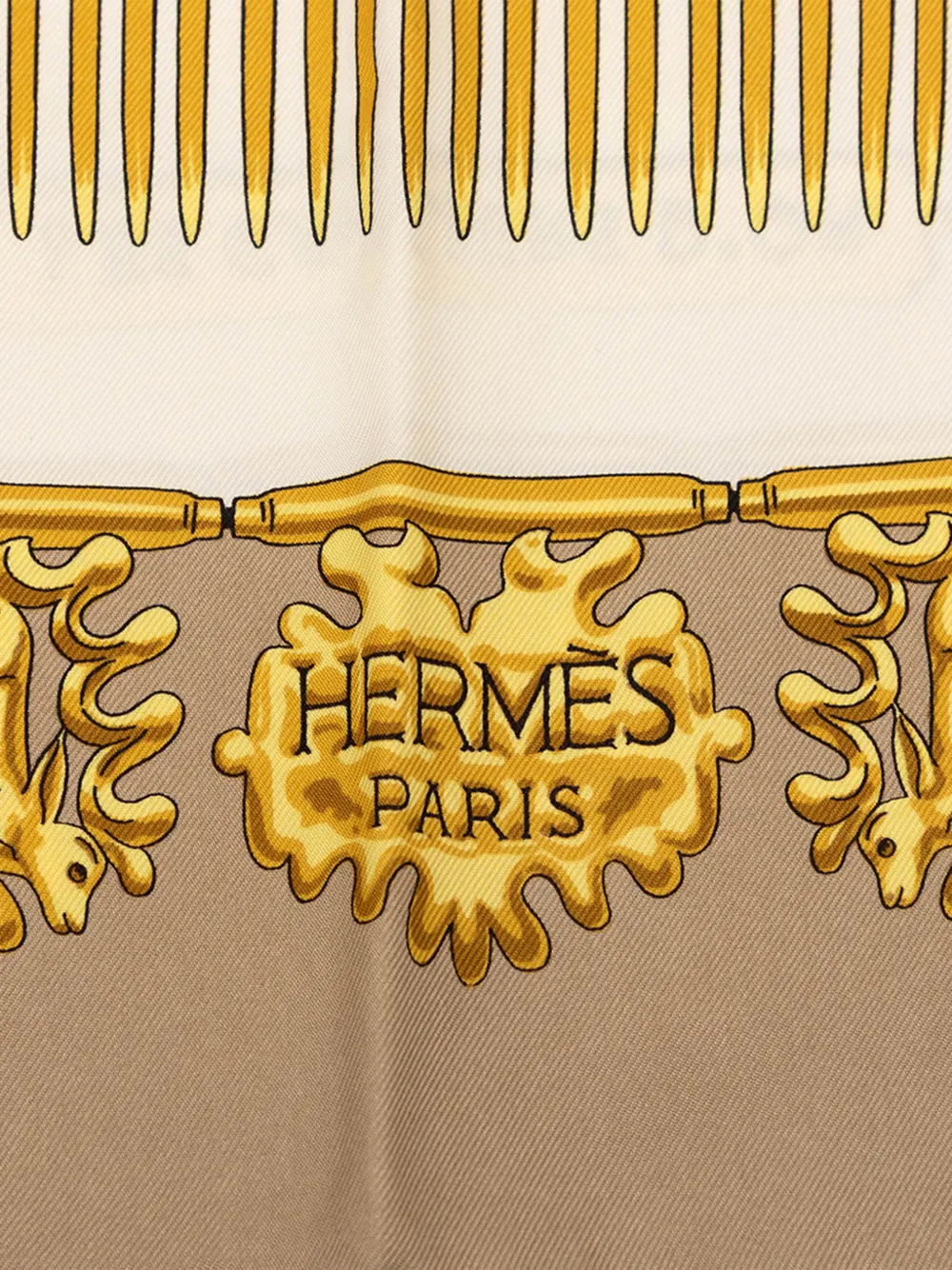 Hermès Pre-Owned 20th Century Les Cavaliers d Or 90 シルクスカーフ
