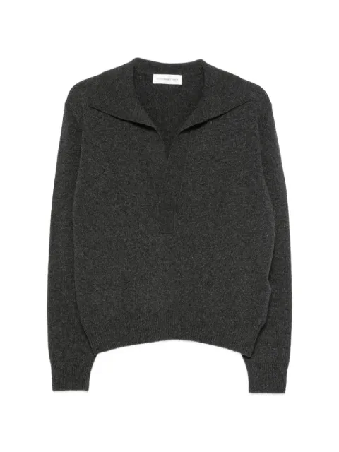 Victoria Beckham — polo-collar V-neck wool sweater